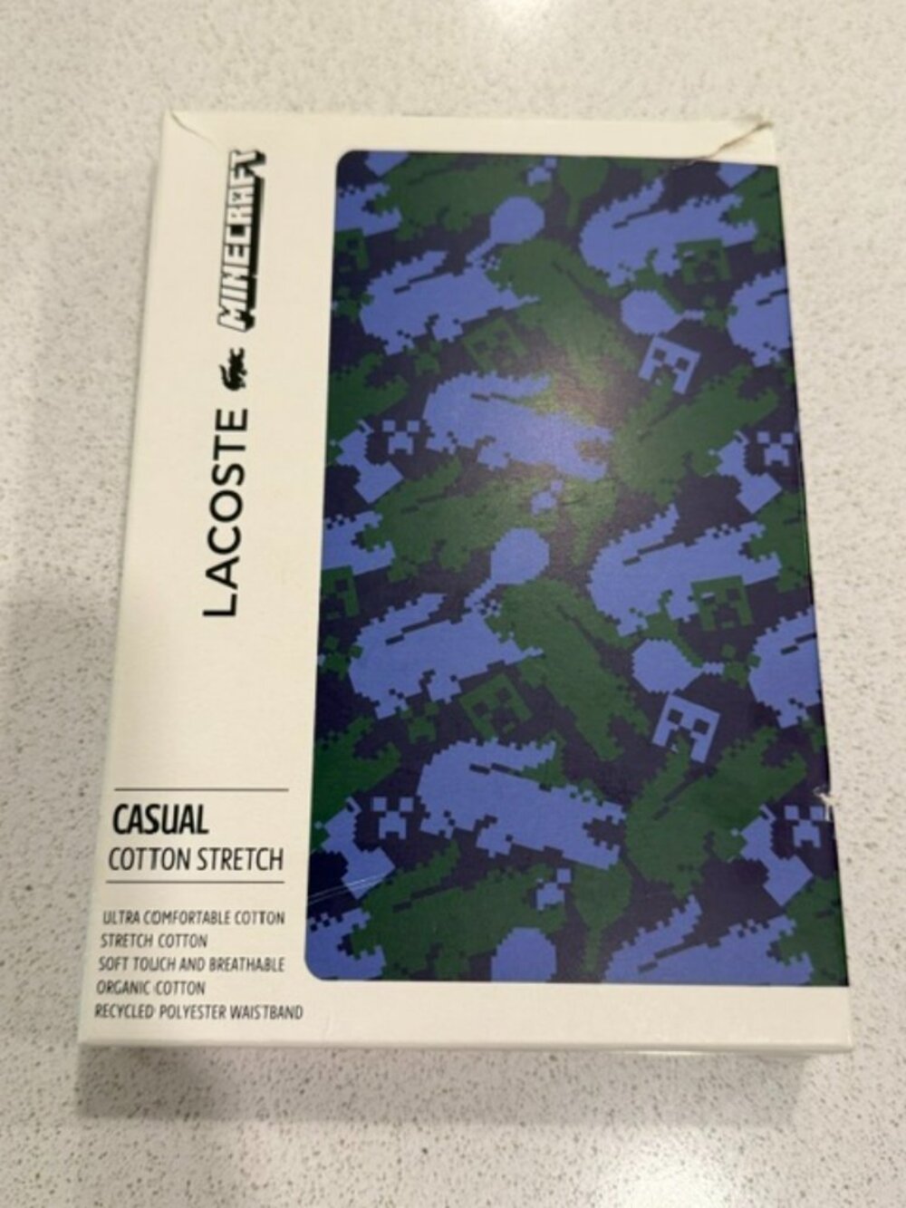 NEW Men's Lacoste x Minecraft Organic Cotton Boxer Briefs